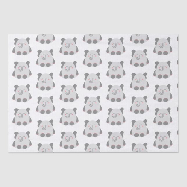 Cute kawaii-style elephant tissue paper (Front)