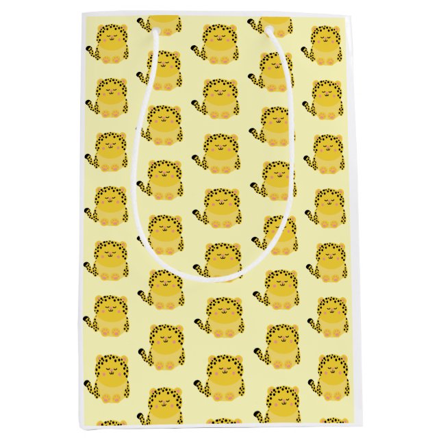 Cute kawaii-style leopard gift bag (Front)