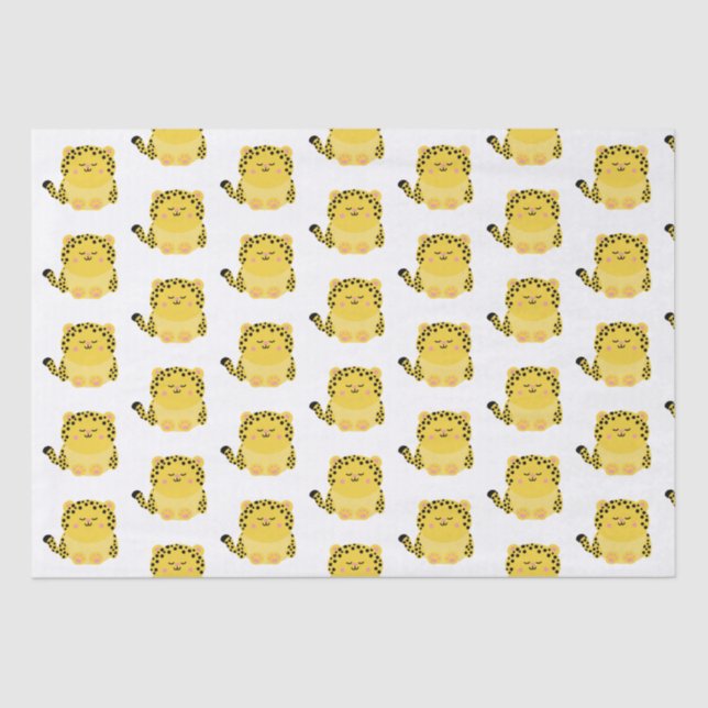 Cute kawaii-style leopard tissue paper (Front)