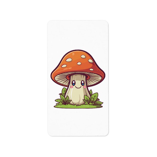 Cute kawaii style, Mushroom foraging Label (Front)
