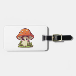 Cute kawaii style, Mushroom foraging Luggage Tag