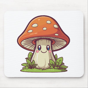 Cute kawaii style, Mushroom foraging Mouse Mat