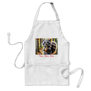 Cute Kawaii style Raccoon Autumn Setting Standard Apron