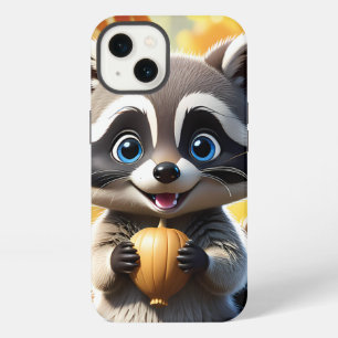 Cute Kawaii style Racoon holding an acorn  iPhone 13 Case