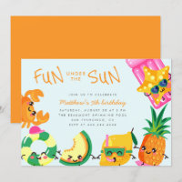 Cute Kawaii Summer Fun Under The Sun Kids Birthday
