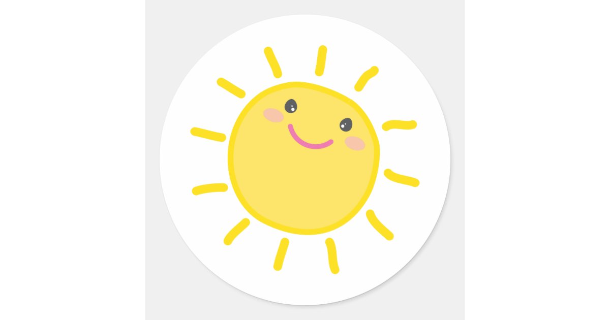  CUTE KAWAII SUN  happy sunshine illustration Classic Round 
