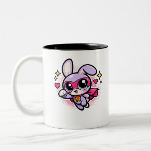 Cute Kawaii Superhero Bunny Coffee Mug