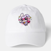Cute Kawaii Superhero Bunny Kids Baseball Cap