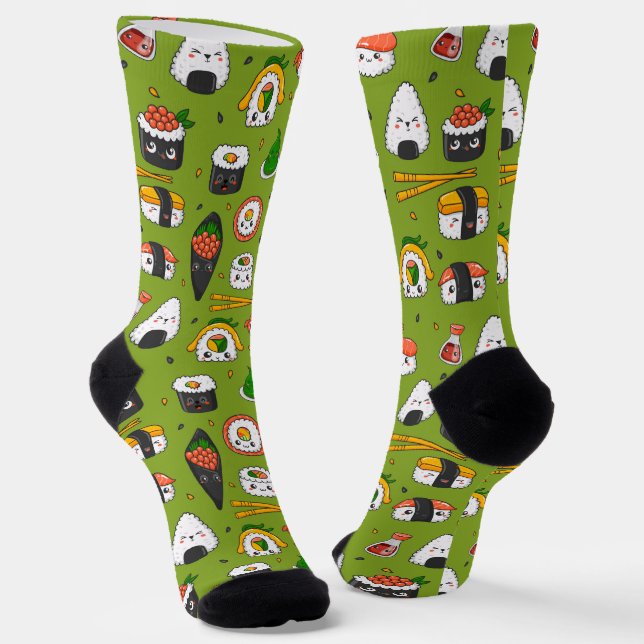 Cute Kawaii Sushi  Socks (Angled)