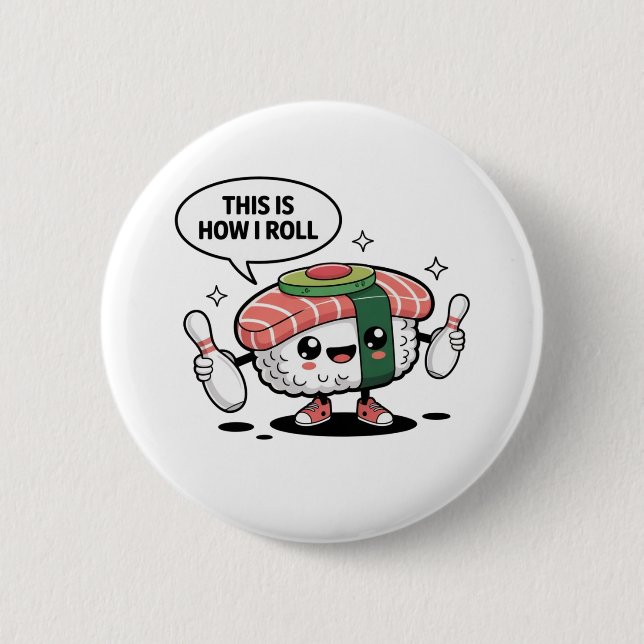 Cute Kawaii Sushi with bowling pins  (Front)
