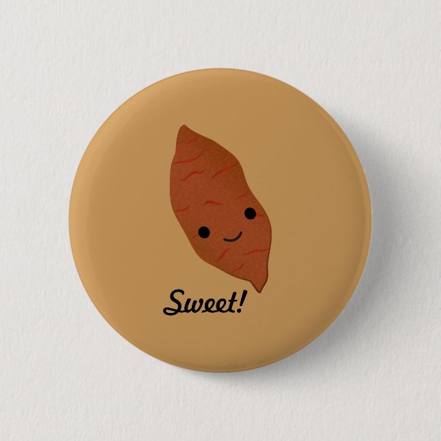 Cute Kawaii Sweet Potato 6 Cm Round Badge (Front)