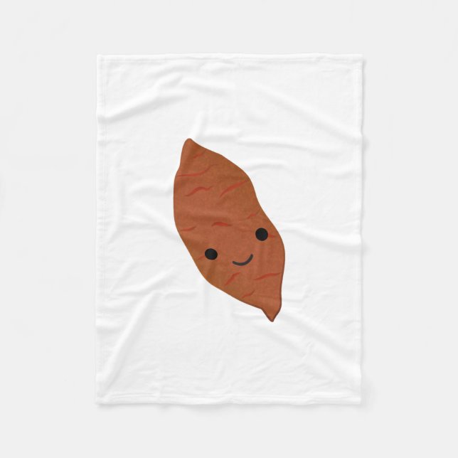 Cute Kawaii Sweet Potato Fleece Blanket (Front)