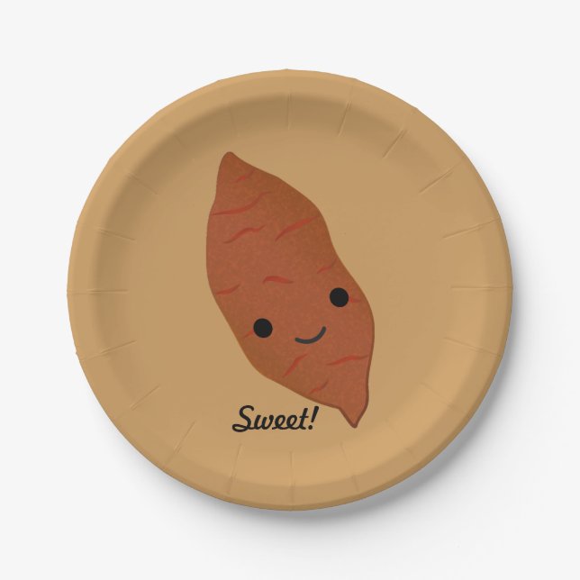 Cute Kawaii Sweet Potato Paper Plate (Front)