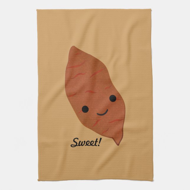 Cute Kawaii Sweet Potato Tea Towel (Vertical)