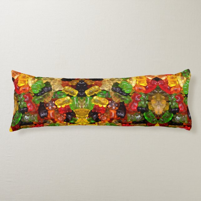 cute kawaii sweets colourful candy bear gummy body cushion (Front)