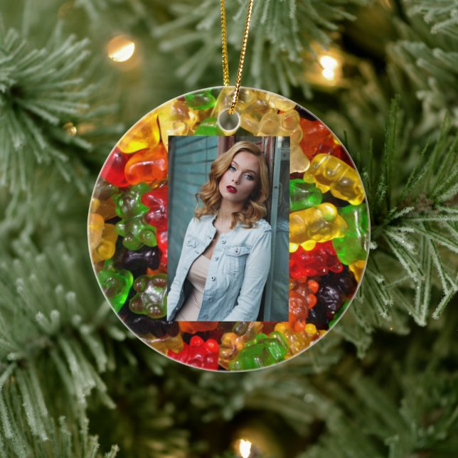 cute kawaii sweets colourful candy bear gummy ceramic tree decoration (Tree)