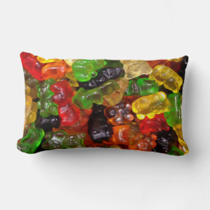 cute kawaii sweets colourful candy bear gummy lumbar cushion