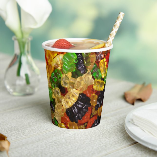 cute kawaii sweets colourful gummy candy bear  paper cups (Insitu)