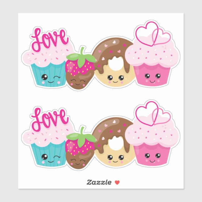 Cute Kawaii Sweets Valentine (Sheet)