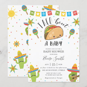 Cute Kawaii Taco 'Bout a Baby Fiesta Baby Shower Invitation