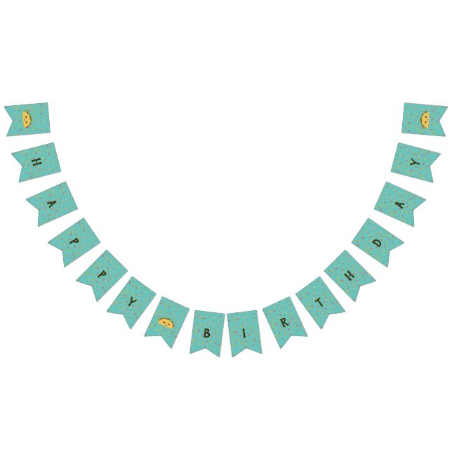 Cute Kawaii Taco Happy Birthday Bunting (All)