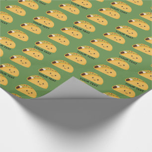 Cute Kawaii Taco Personalised Pattern Wrapping Paper