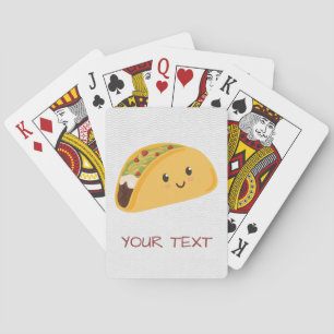 Cute Kawaii Taco Smiling Playing Cards