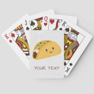 Cute Kawaii Taco Smiling Playing Cards