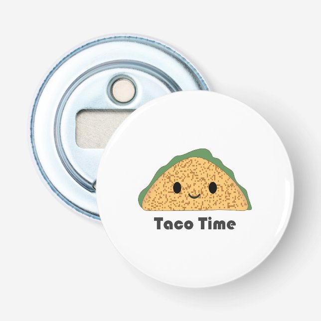 Cute Kawaii Taco Time Taco Bottle Opener (Front)