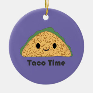 Cute Kawaii Taco Time Taco Ceramic Tree Decoration