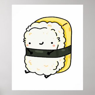 Cute Kawaii Tamago Sushi Poster