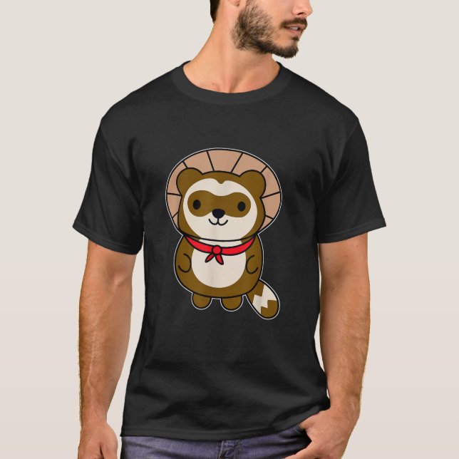Cute Kawaii Tanuki Japanese Raccoon Dog Gift Idea  T-Shirt (Front)