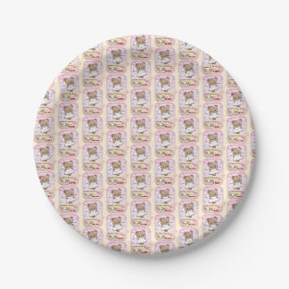 Cute kawaii teddy bear girly kpop korean style paper plate