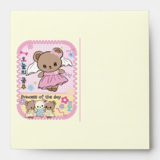 Cute kawaii teddy bear princess kpop korean style envelope