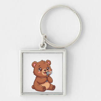 Cute Kawaii Teddy Bear with Bubbles Baby T-Shirt Key Ring