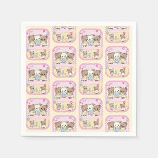 Cute kawaii teddy bears girly funny korean style napkin