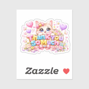 Cute Kawaii Thank a Bunch Cat Name Pastel Pink Flo