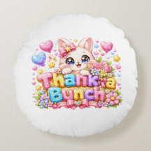 Cute Kawaii Thank a Bunch Cat Name Pastel Pink Flo