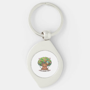 Cute Kawaii The Giving Tree Heart Leaves Kindness Key Ring
