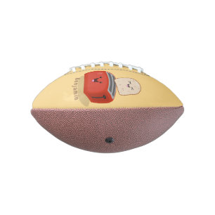 Cute kawaii toast and red toaster cartoon american football