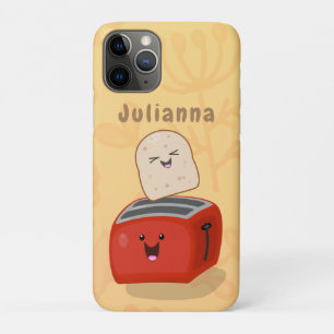 Cute kawaii toast and red toaster cartoon iPhone 11 pro case