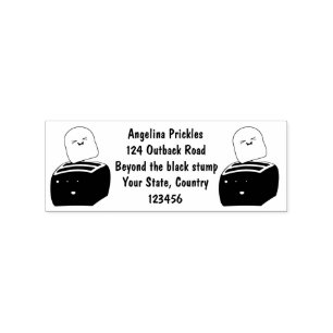 Cute kawaii toast and red toaster cartoon rubber stamp