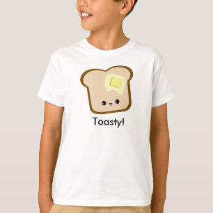 Cute Kawaii Toasty! Toast and Butter Girls T-shirt