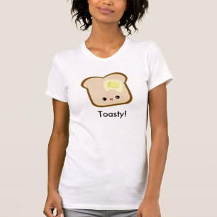 Cute kawaii Toasty! Toast and Butter ladies petite T-Shirt