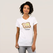 Cute kawaii Toasty! Toast and Butter ladies petite T-Shirt (Front Full)