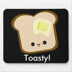 Cute kawaii Toasty! toast and butter mousepad