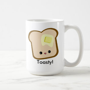 Cute kawaii Toasty! toast and butter mug