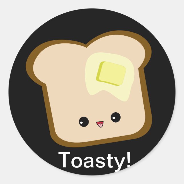 Cute kawaii toasty toast and butter sticker (Front)