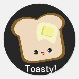 Cute kawaii toasty toast and butter sticker