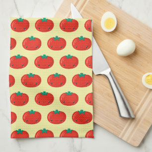 Cute Kawaii Tomato Pattern Tea Towel